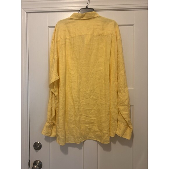Tommy Bahama Shirt Men’s Size 2X Yellow Cruise Vacation Linen Lightweight Casual - Picture 5 of 5